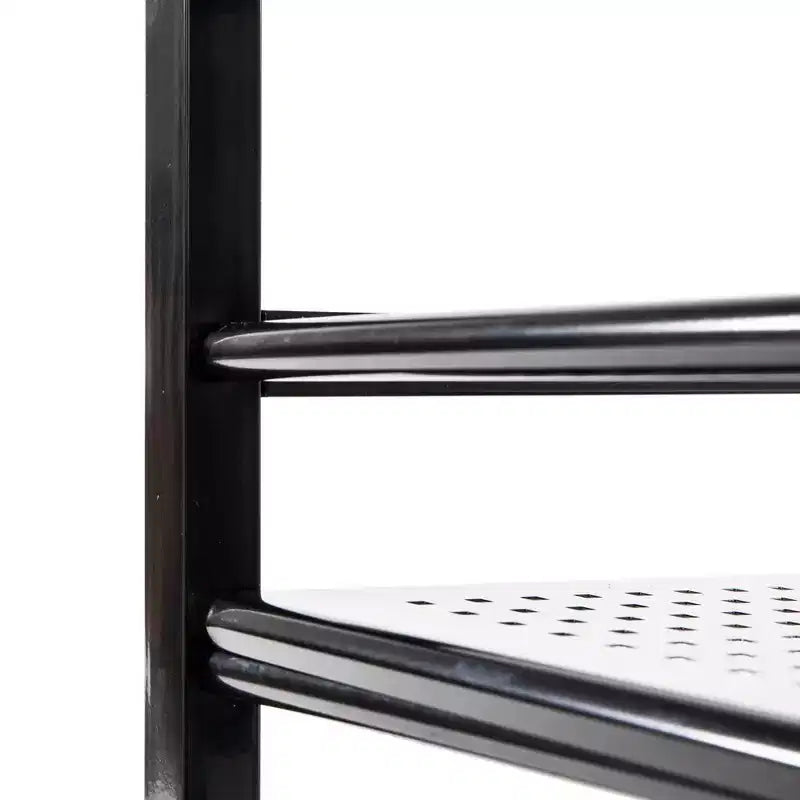 Carrello di servizio nero a 3 ripiani con ruote