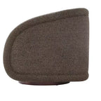 Poltrona Girevole Moderna in Bouclé con Base in Legno Massello