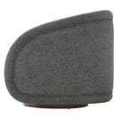 Poltrona Girevole Moderna in Bouclé con Base in Legno Massello