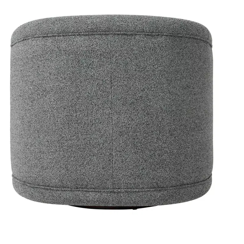Poltrona Girevole Moderna in Bouclé con Base in Legno Massello