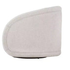 Poltrona Girevole Moderna in Bouclé con Base in Legno Massello