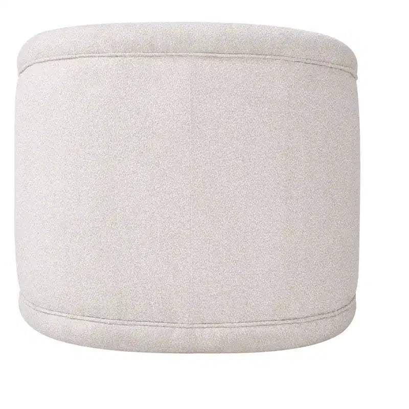 Poltrona Girevole Moderna in Bouclé con Base in Legno Massello