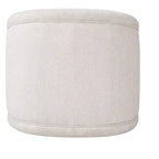 Poltrona Girevole Moderna in Bouclé con Base in Legno Massello