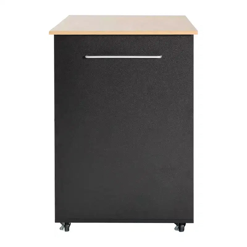 Carrello da Cucina su Ruote con Spazio Contenitore e 3 Cassetti, Nero