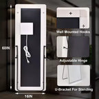 Specchio a figura intera a LED, specchio da terra illuminato dimmerabile con 3 modalità di colore e cornice in alluminio