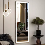 Specchio a figura intera a LED, specchio da terra illuminato dimmerabile con 3 modalità di colore e cornice in alluminio