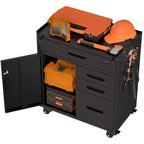 Cassettiera portautensili mobile a 4 cassetti da 34" - Organizzatore da garage in acciaio resistente con scomparto portaoggetti chiudibile a chiave e cassettiera da officina su ruote, nero