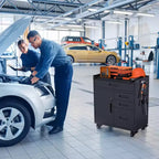 Cassettiera portautensili mobile a 4 cassetti da 34" - Organizzatore da garage in acciaio resistente con scomparto portaoggetti chiudibile a chiave e cassettiera da officina su ruote, nero