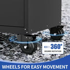 Cassettiera portautensili mobile a 4 cassetti da 34" - Organizzatore da garage in acciaio resistente con scomparto portaoggetti chiudibile a chiave e cassettiera da officina su ruote, nero