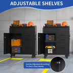 Cassettiera portautensili mobile a 4 cassetti da 34" - Organizzatore da garage in acciaio resistente con scomparto portaoggetti chiudibile a chiave e cassettiera da officina su ruote, nero