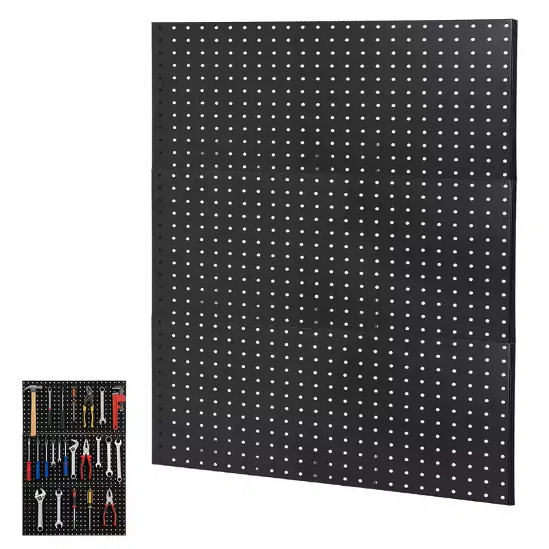 Pannelli di metallo forati, Organizzatore a parete 24 x 24 con fori, Sistema di stoccaggio con fori per banco da lavoro, deposito attrezzi da garage, sala artigianale