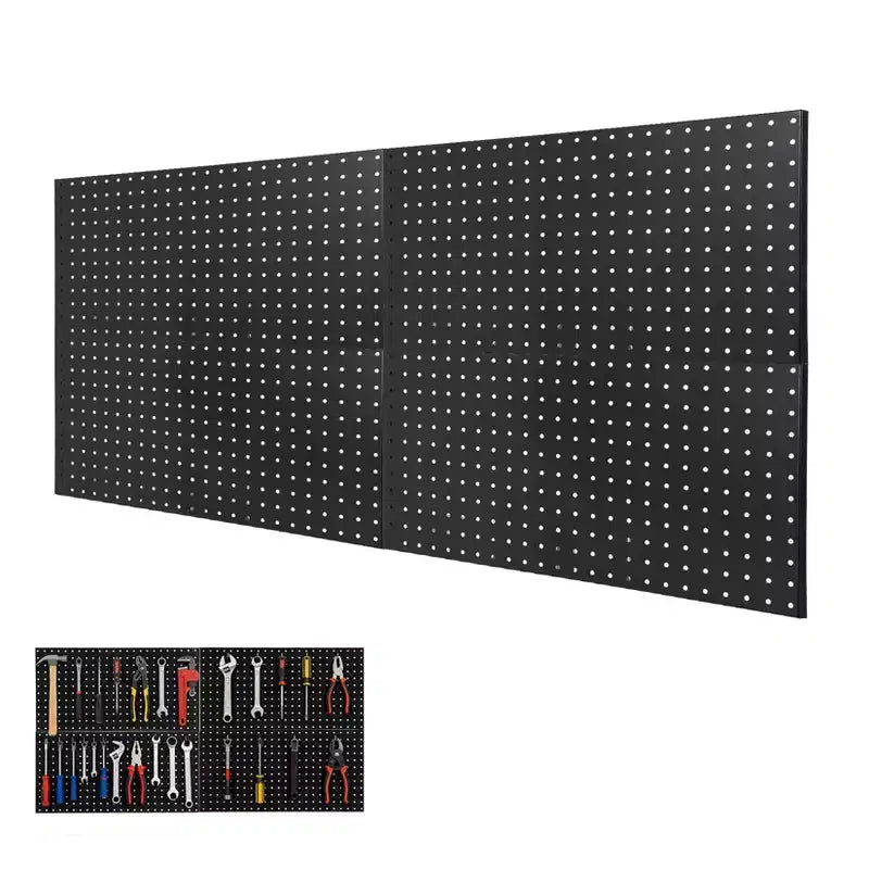 Pannelli di metallo forati, Organizzatore a parete 24 x 24 con fori, Sistema di stoccaggio con fori per banco da lavoro, deposito attrezzi da garage, sala artigianale