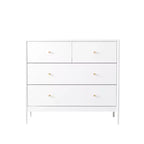 Cassettiera a 4 cassetti per bambini, mobile contenitore in legno per cameretta o stanza da letto, 90 cm di larghezza, bianco