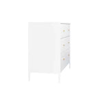 Cassettiera a 4 cassetti per bambini, mobile contenitore in legno per cameretta o stanza da letto, 90 cm di larghezza, bianco