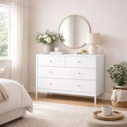 Cassettiera a 4 cassetti per bambini, mobile contenitore in legno per cameretta o stanza da letto, 90 cm di larghezza, bianco