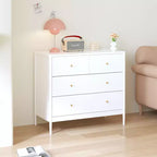 Cassettiera a 4 cassetti per bambini, mobile contenitore in legno per cameretta o stanza da letto, 90 cm di larghezza, bianco