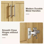 Mobile bagno 75 cm con lavabo e ante ammortizzate - Armadietto indipendente in legno naturale