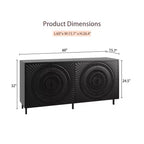 Credenza moderna in legno nero, mobile contenitore da cucina con ripiani regolabili e design dell'anta termoformata, adatta per cucine, nero