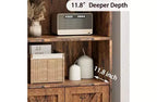 Libreria "Retro Brown" alta 181 cm con ante a fienile, a 6 ripiani, stile industriale/rustico, per soggiorno/camera da letto/ufficio