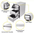Cassetto da Esterno in Acciaio Inox, Contenitore Antiruggine Resistente alle Intemperie con Guide a Chiusura Ammortizzata per Cucina Barbecue