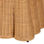 Pouf Smerlato in Rattan Color Miele: Quadrato Imbottito, Nessun Assemblaggio, Poliestere, Compensato