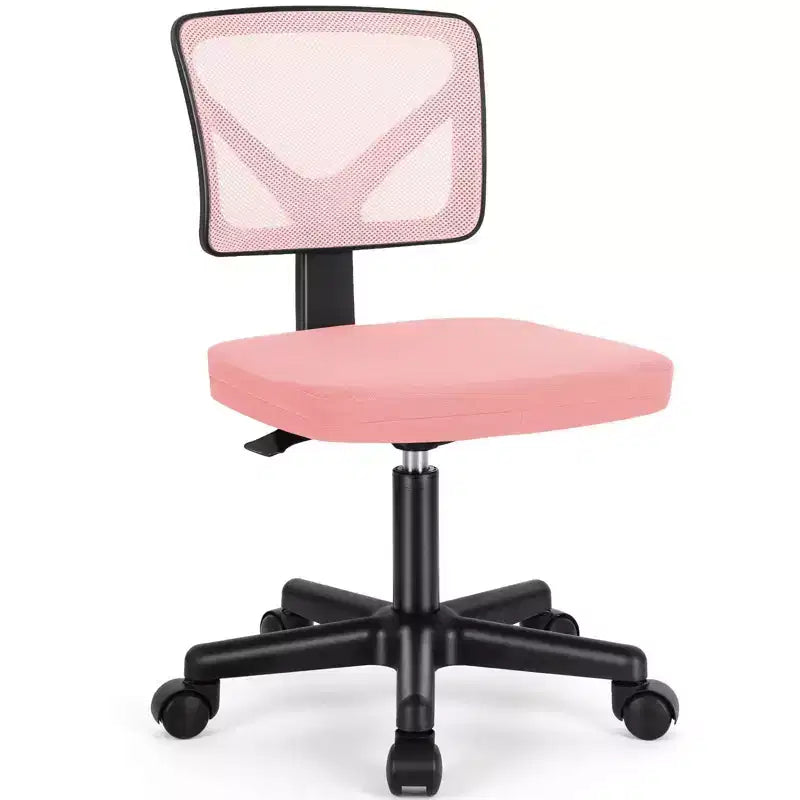 Sedia da ufficio senza braccioli in rete - Sedia da scrivania girevole regolabile in altezza per piccoli spazi, dormitorio, ufficio domestico