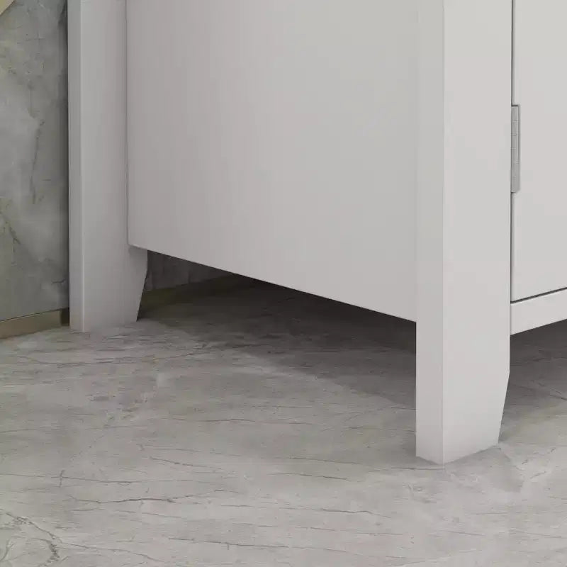 Mobiletto sottopavimento per lavabo da bagno, Unità portaoggetti con taglio a U e ripiano interno regolabile