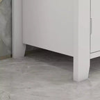Mobiletto sottopavimento per lavabo da bagno, Unità portaoggetti con taglio a U e ripiano interno regolabile