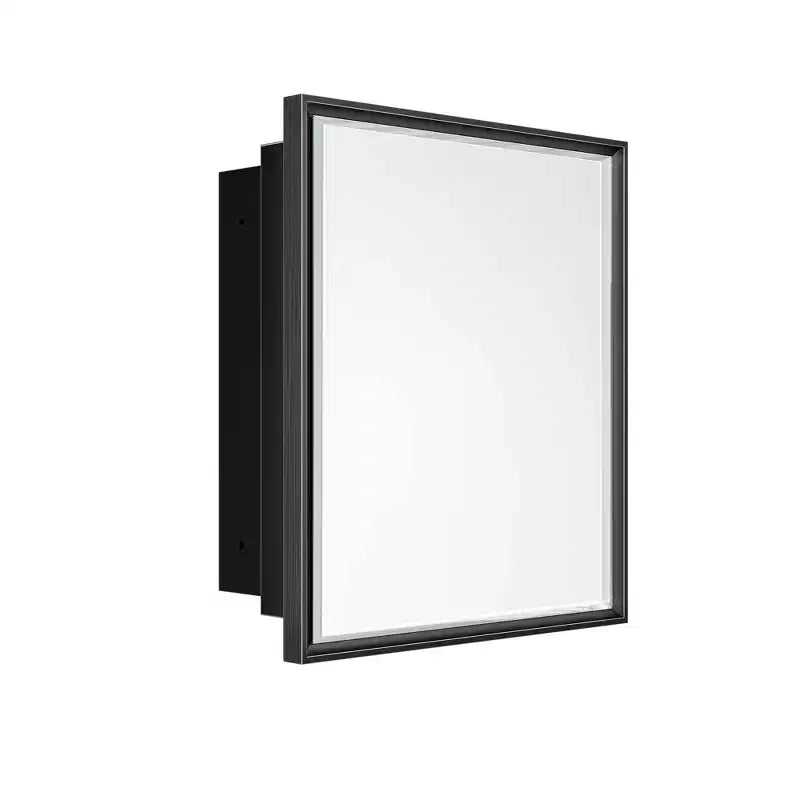 24 pollici L x 36 pollici H Specchio da incasso/superficie rettangolare con cornice in metallo nera, nero